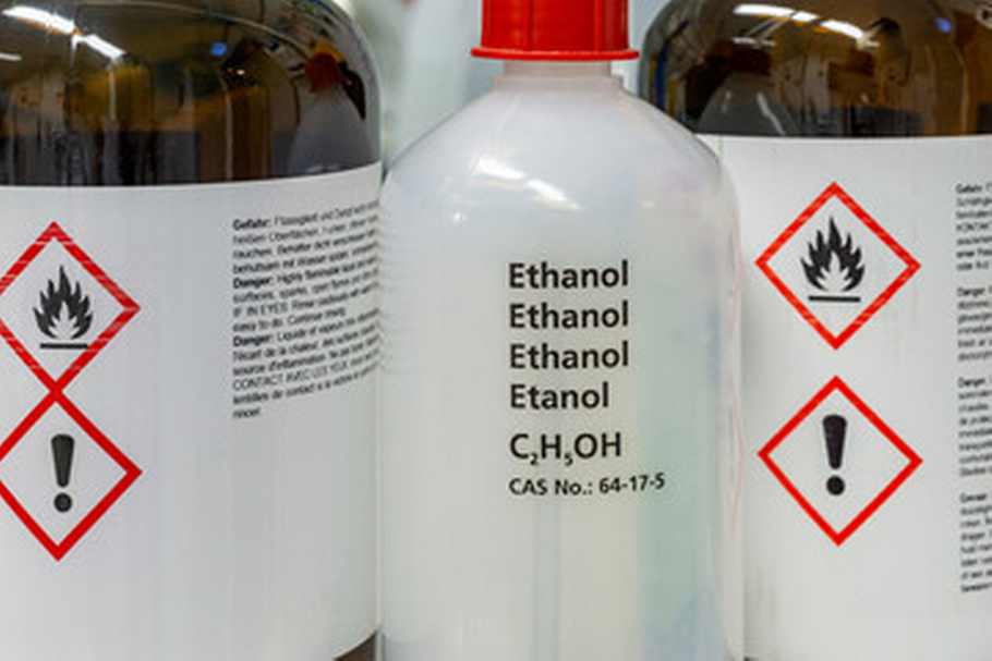 Bottle of ethanol
