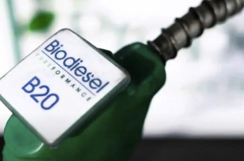 Image of a gasoline pump labeled 'Biodiesel B20'